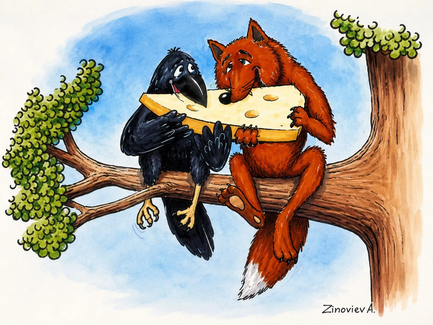 Cartoon “Cheese for Two” by Oleksandr Zinovyev