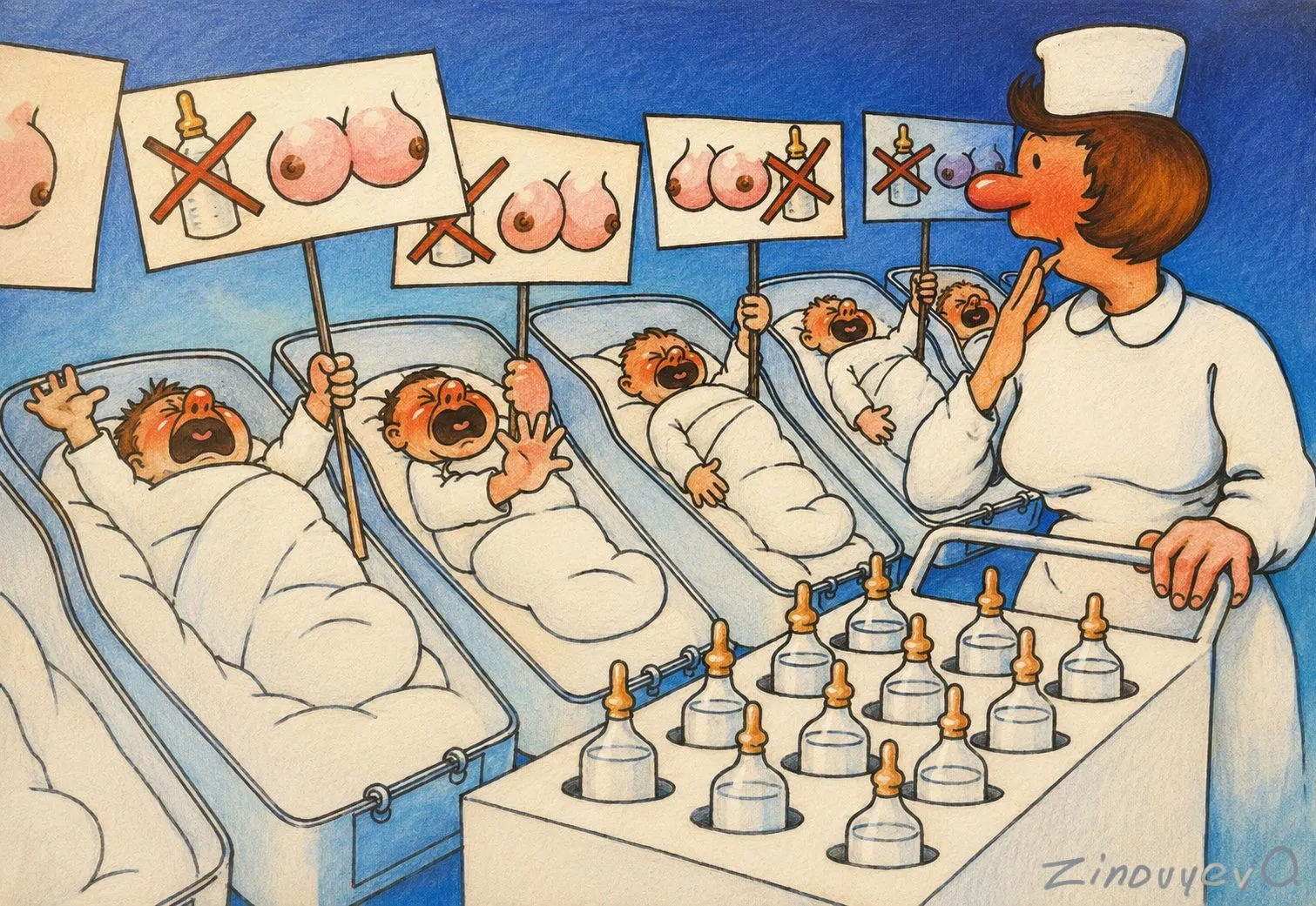 Cartoon “To the City” by Oleksandr Zinovyev