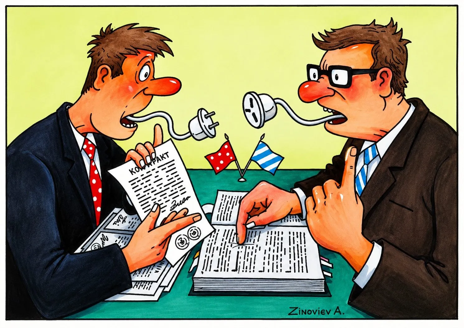 Cartoon “No Connection” by Oleksandr Zinovyev
