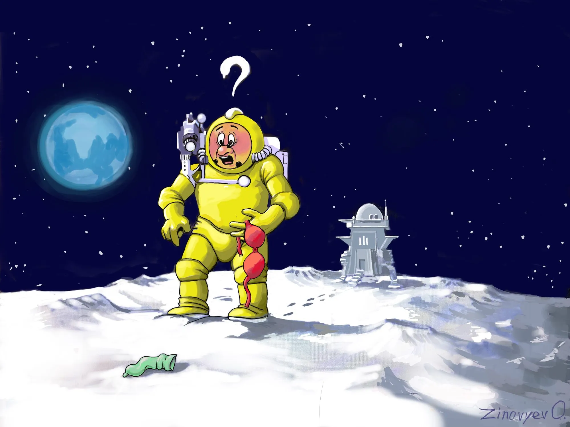 Cartoon “The Obvious Improbable” by Oleksandr Zinovyev