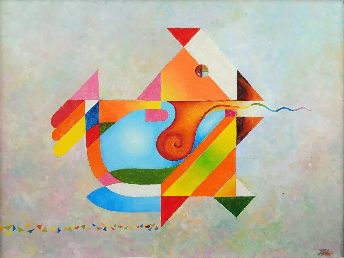 Painting “Abstraction: Rooster” by Oleksandr Zinovyev