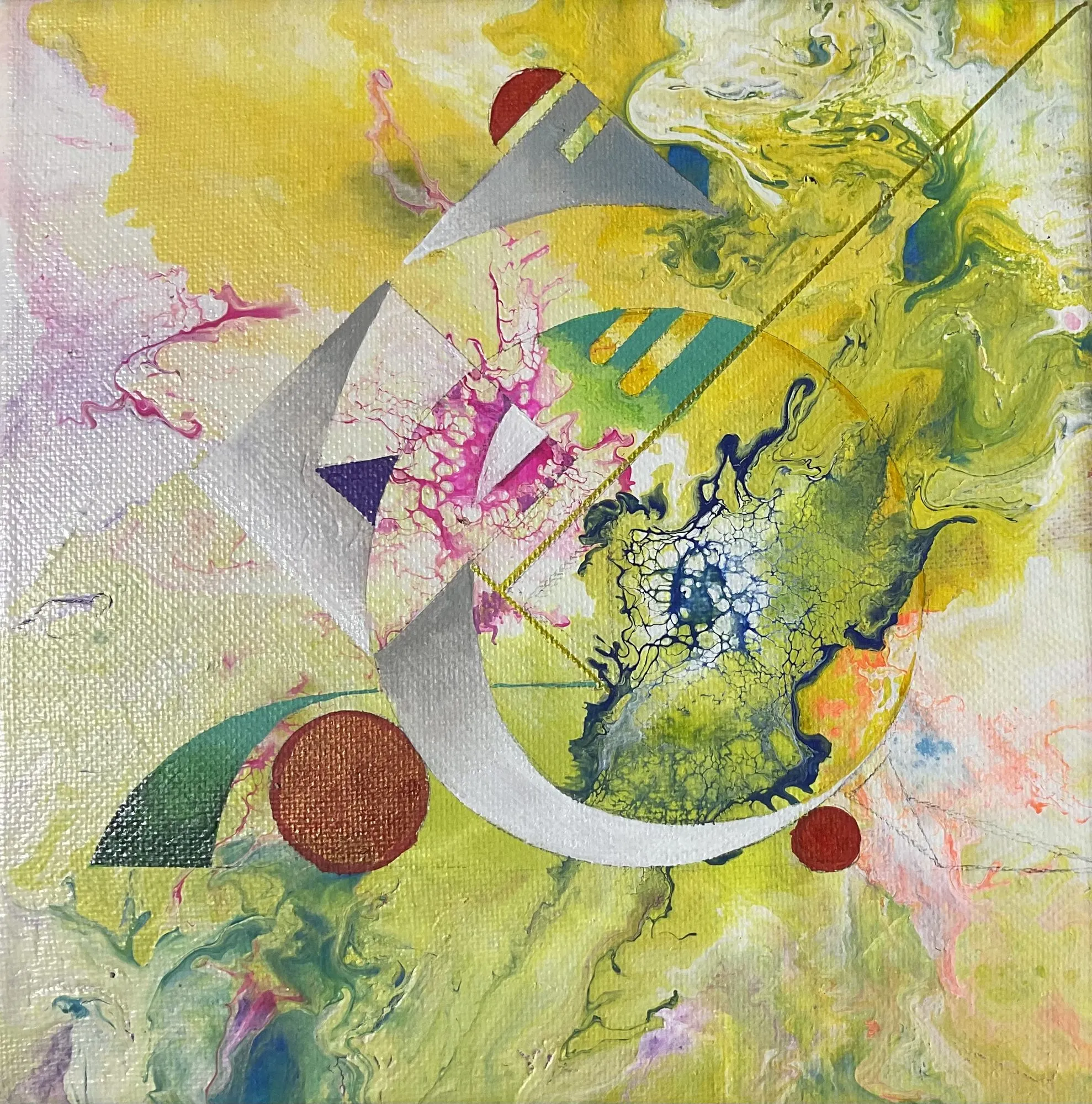 Painting “Abstraction: Green Sphere” by Oleksandr Zinovyev