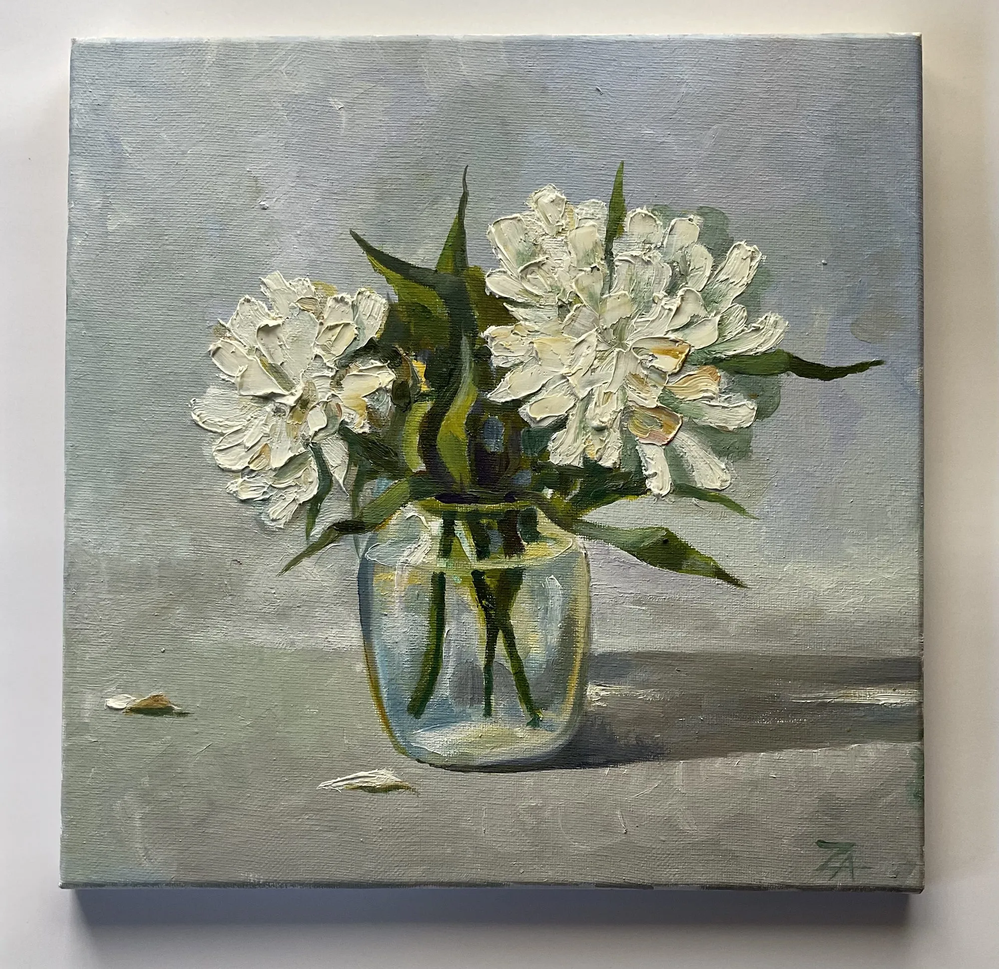 Painting “White Flowers” by Oleksandr Zinovyev