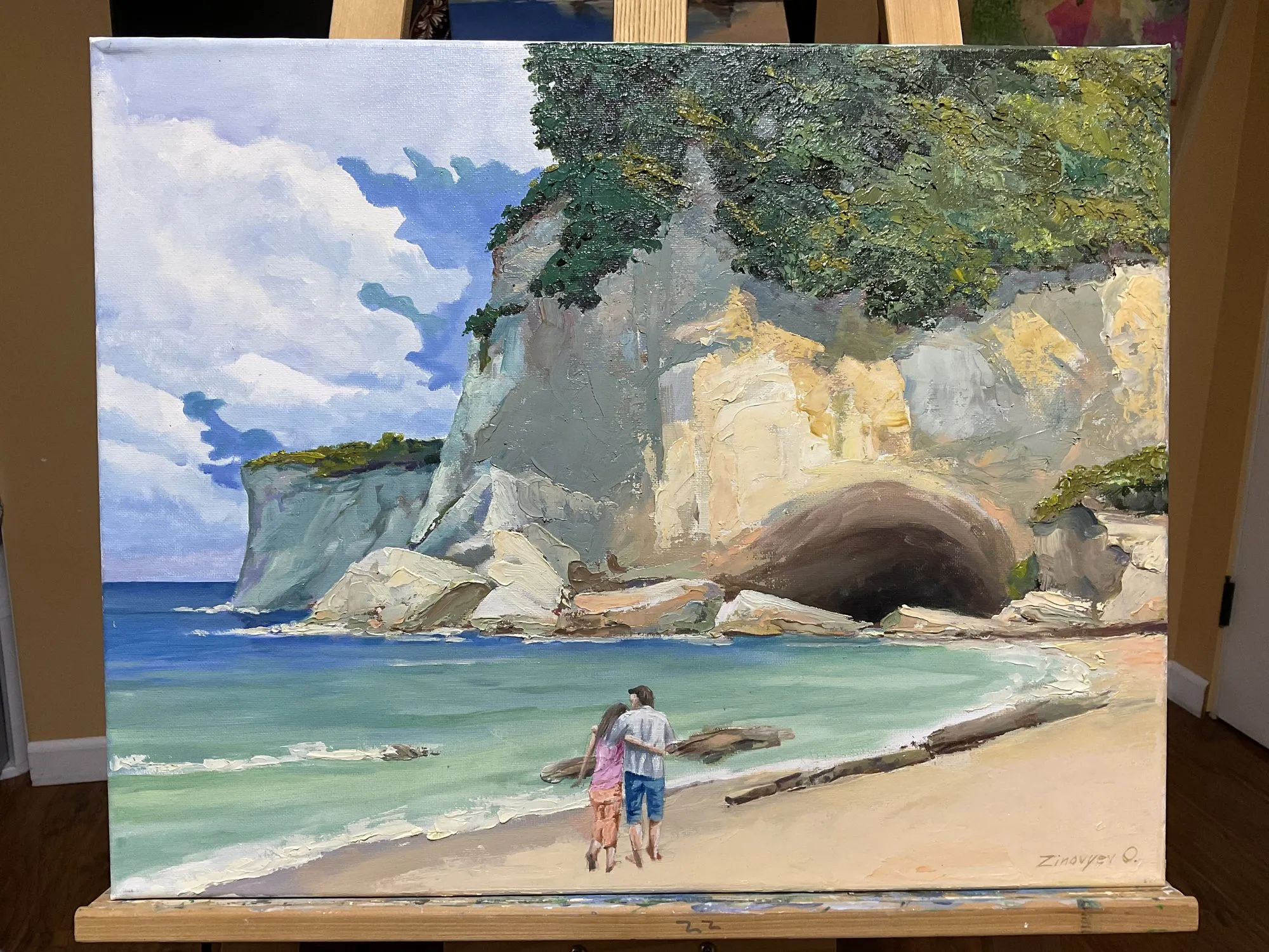 Painting “Walk to the Grotto, Santa Barbara” by Oleksandr Zinovyev