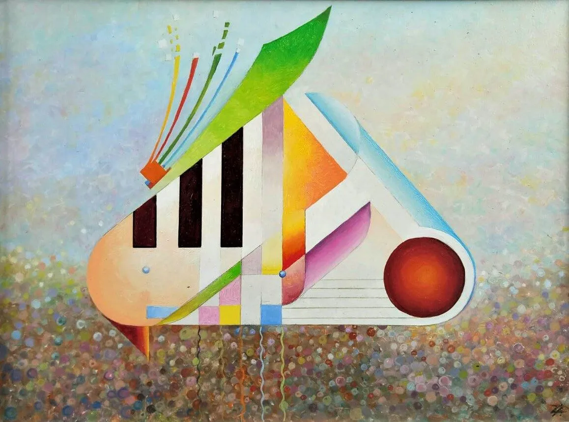 Painting “Grand Piano, Music” by Oleksandr Zinovyev